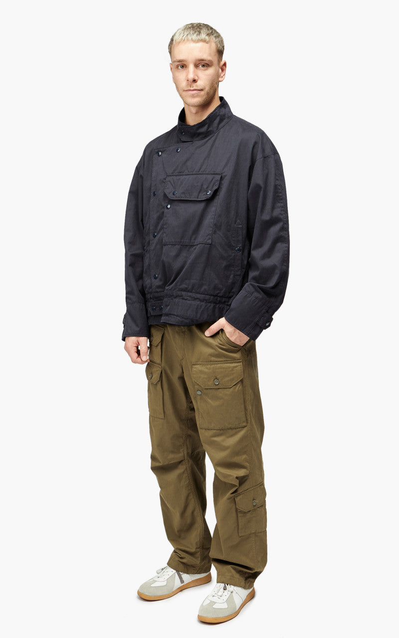 Engineered Garments Moto Jacket PC Coated Cloth Dark Navy