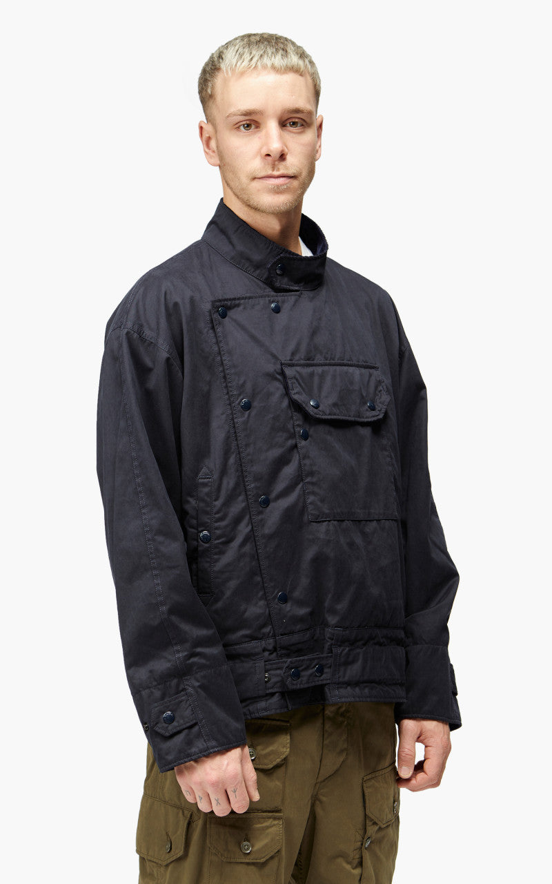 Engineered Garments Moto Jacket PC Coated Cloth Dark Navy