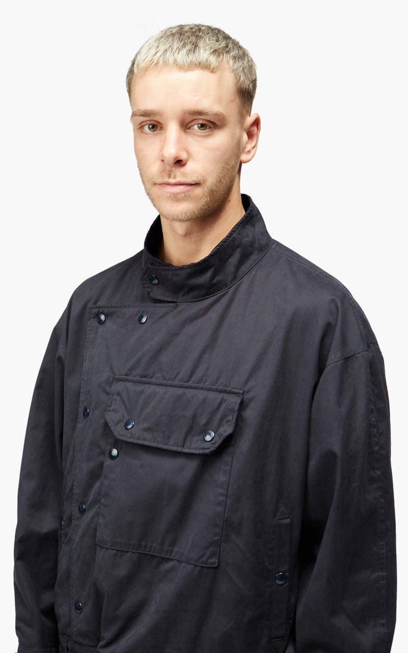 Engineered Garments Moto Jacket PC Coated Cloth Dark Navy