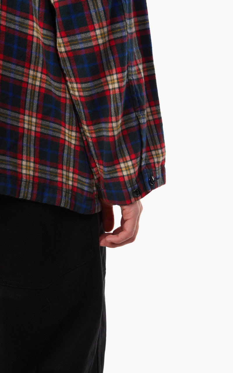 Engineered Garments Cagoule Shirt Navy/Red/White Cotton Flannel Plaid