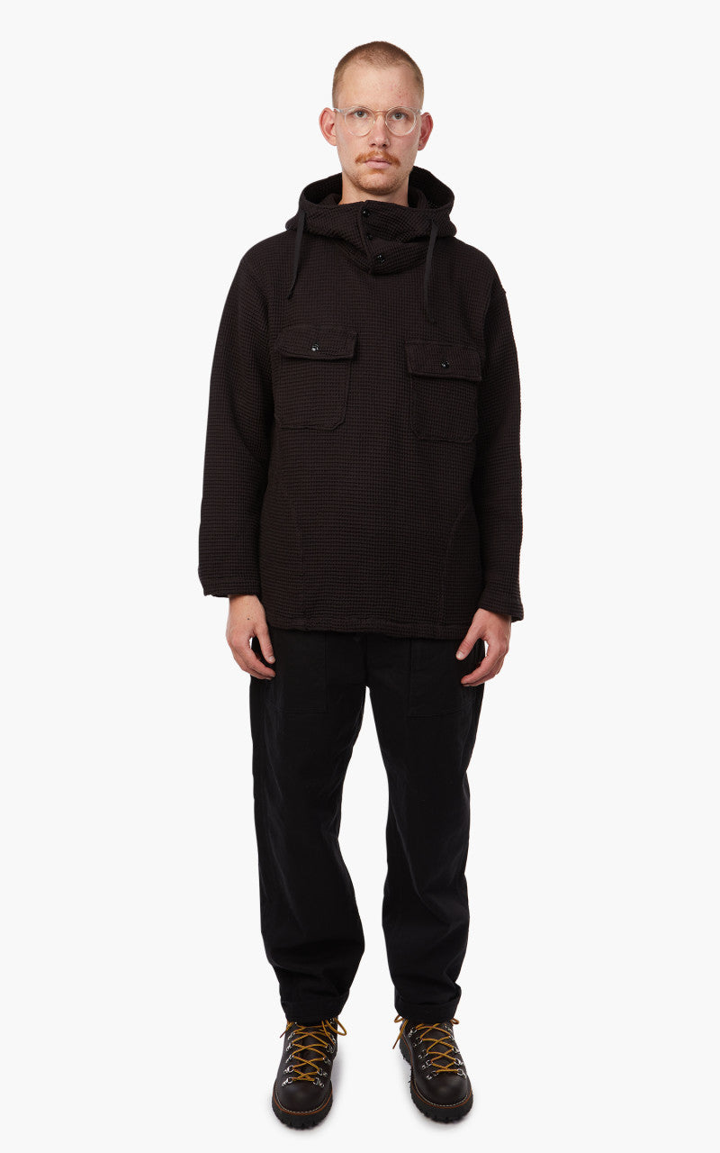 Engineered Garments Cagoule Shirt Black Cotton Waffle