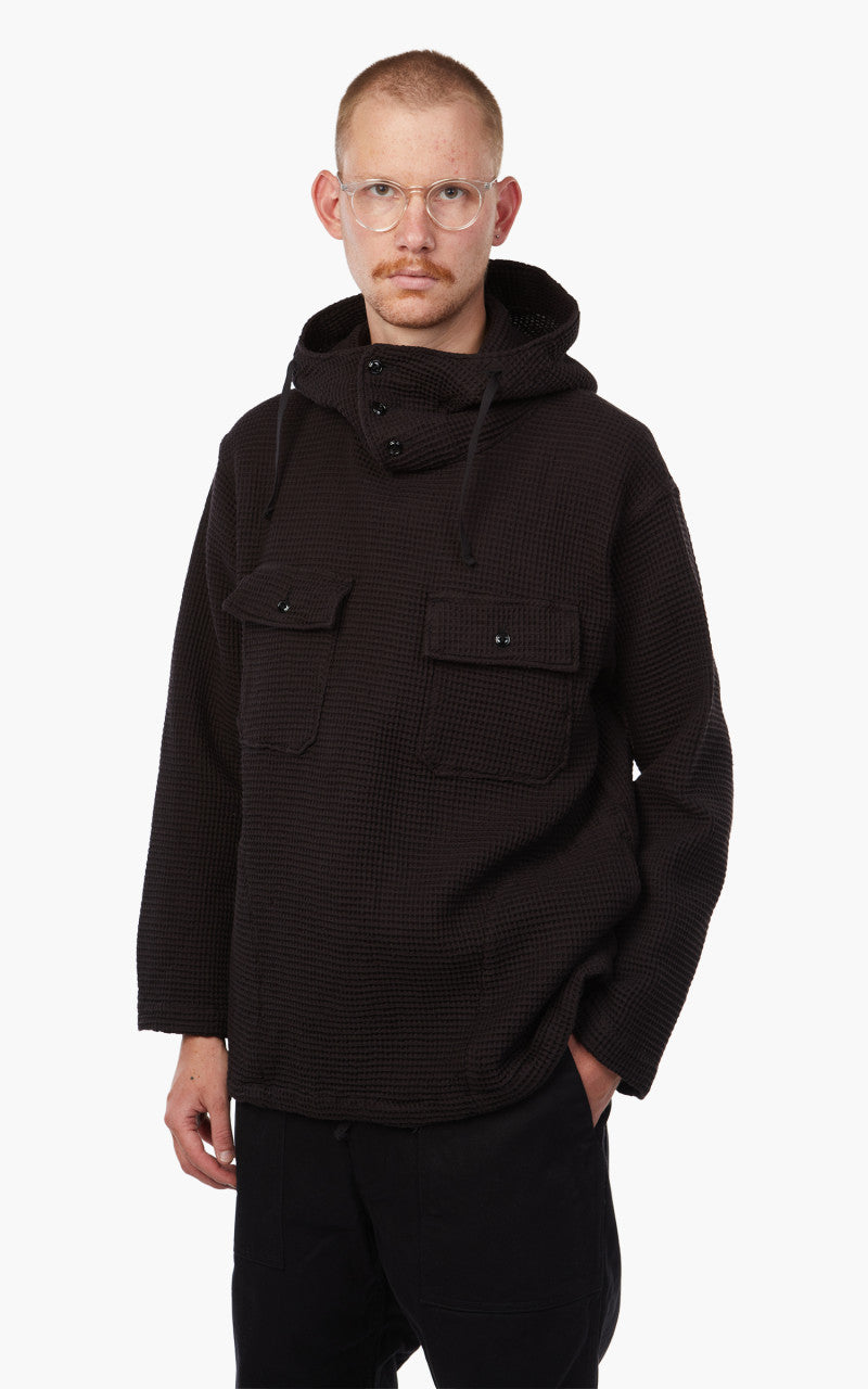 Engineered Garments Cagoule Shirt Black Cotton Waffle