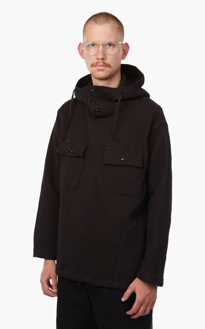 Engineered Garments Cagoule Shirt Black Cotton Waffle