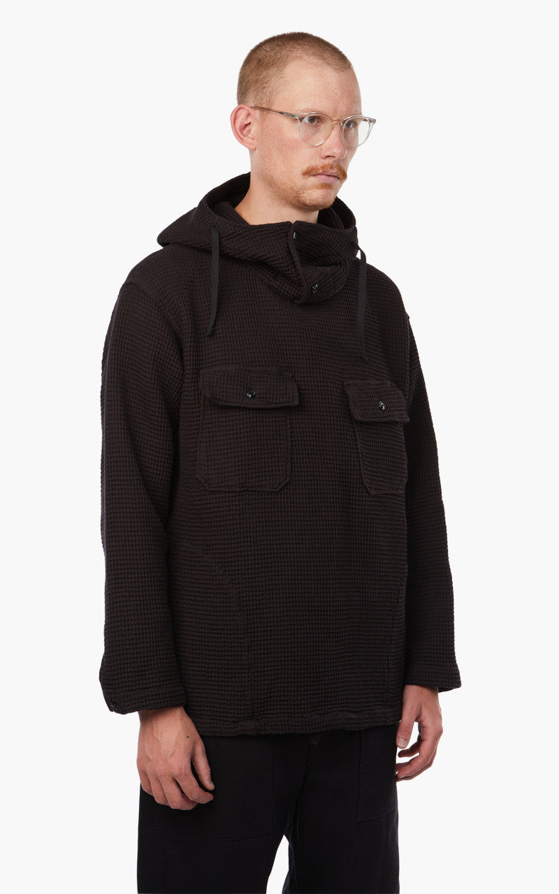 Engineered Garments Cagoule Shirt Black Cotton Waffle