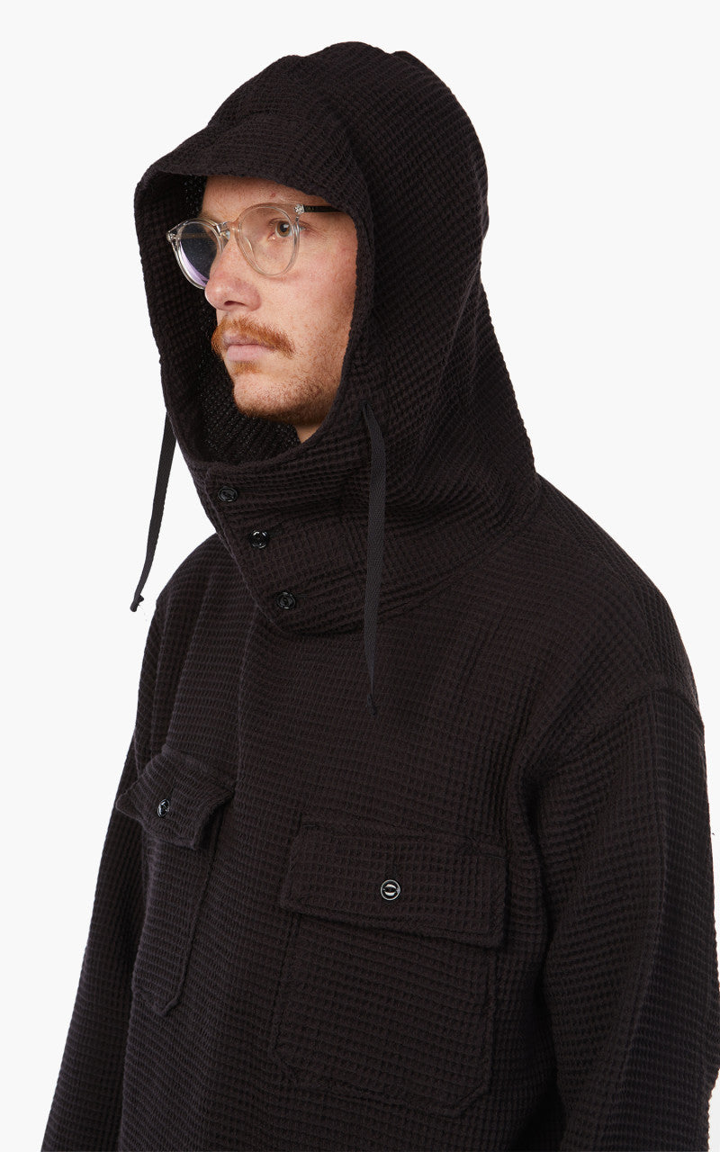 Engineered Garments Cagoule Shirt Black Cotton Waffle
