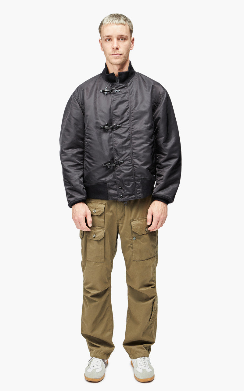 Engineered Garments Deck Jacket Flight Satin Nylon Black Engineered Garments Deck Jacket Flight Satin Nylon Black