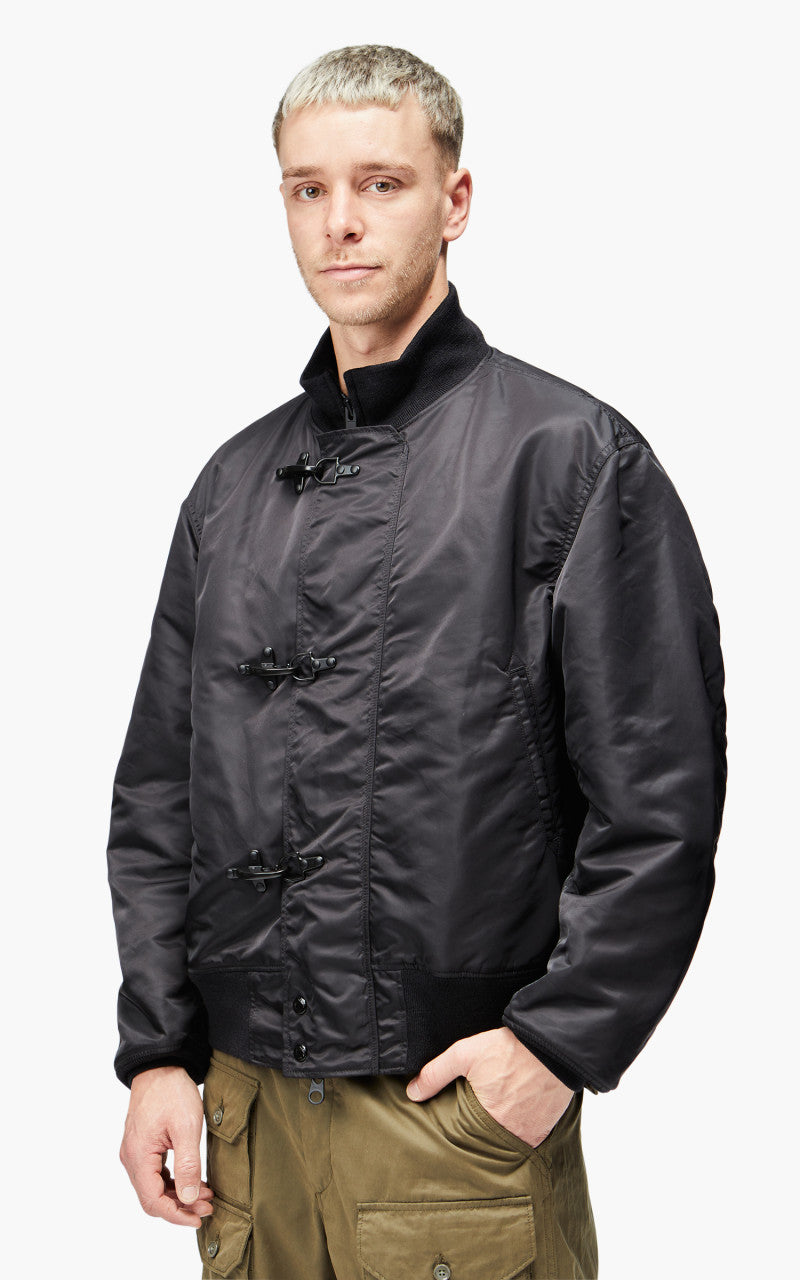 Engineered Garments Deck Jacket Flight Satin Nylon Black