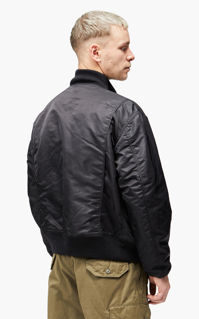 Engineered Garments Deck Jacket Flight Satin Nylon Black