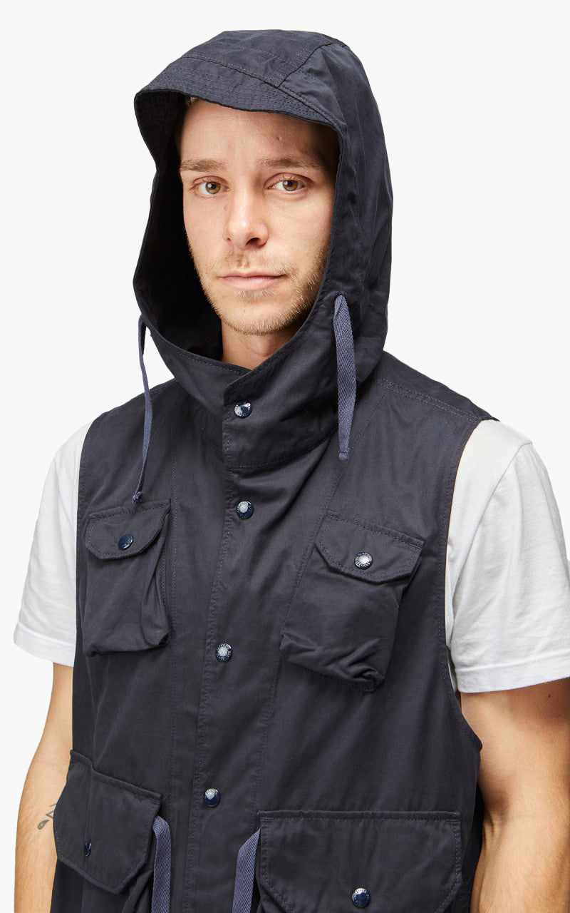 Engineered Garments Field Vest PC Coated Cloth Dark Navy