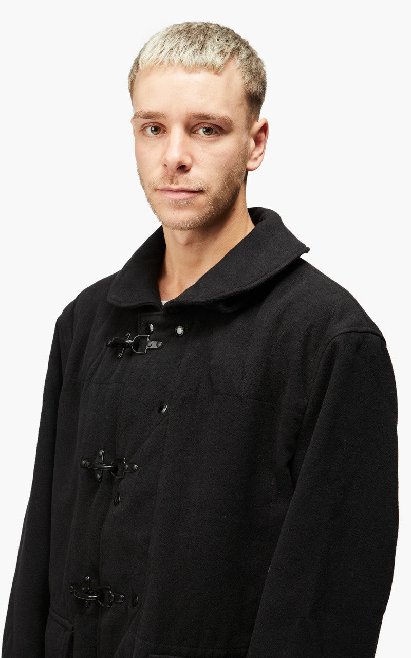 Engineered Garments Short Duffle Jacket Polyester Fake Melton Black