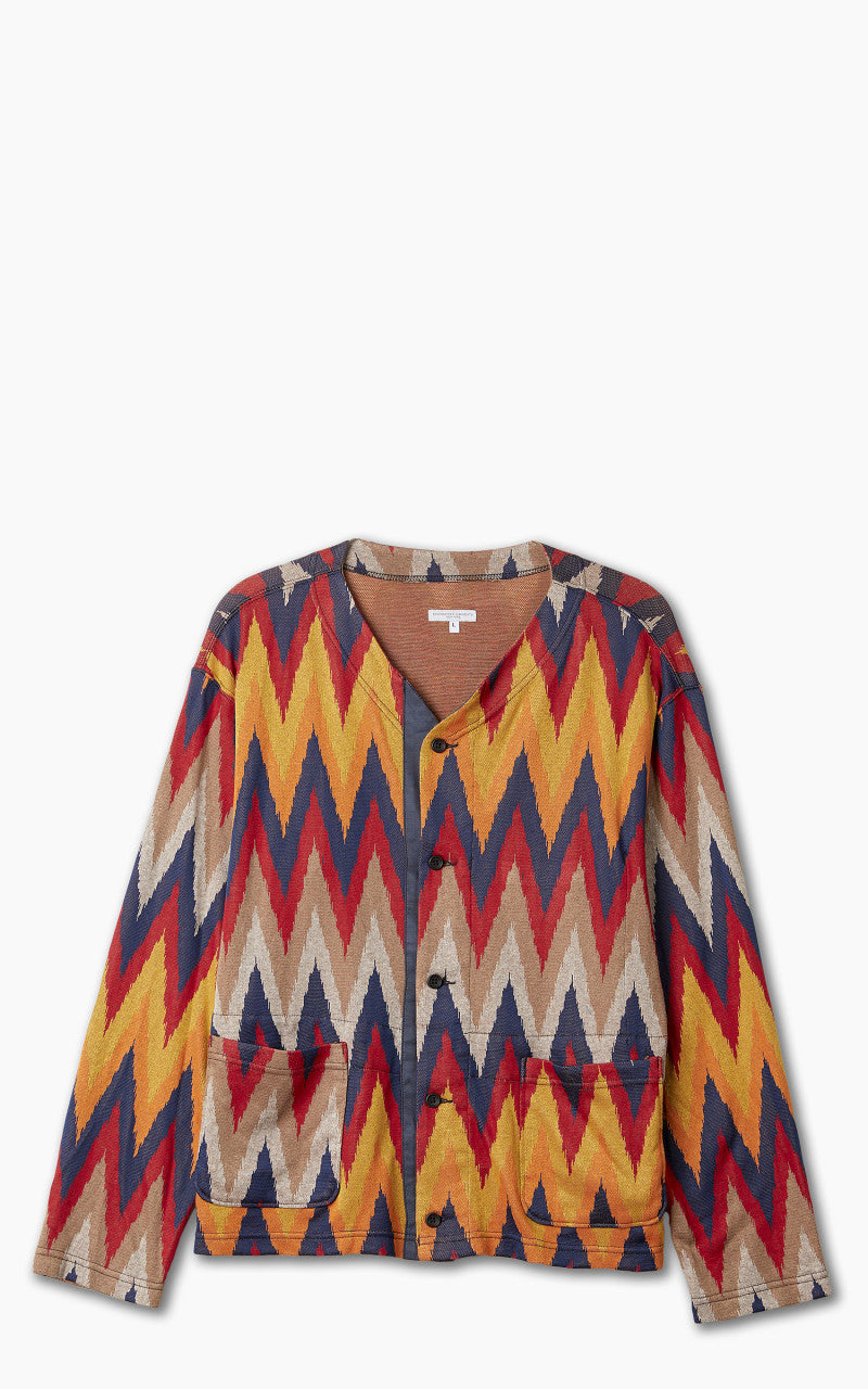 Engineered Garments Knit Cardigan Ikat Red/Navy