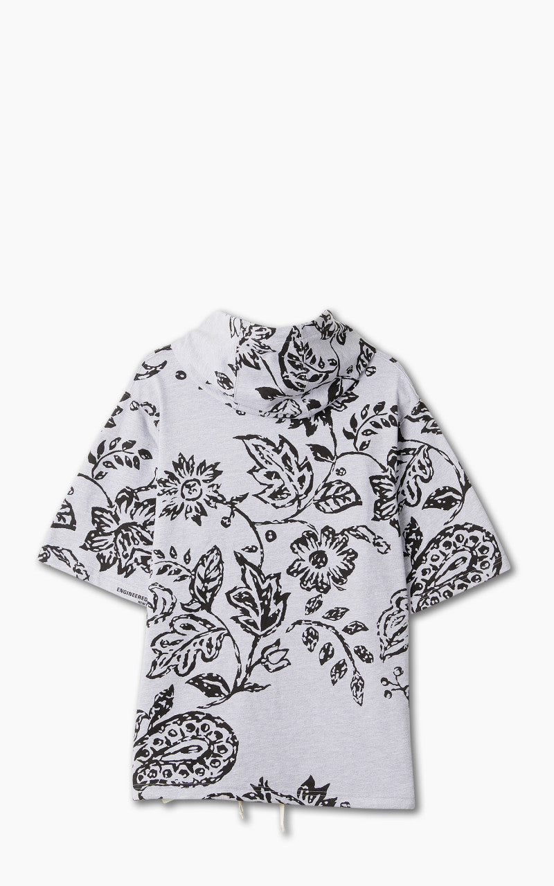 Engineered Garments Short Sleeve Hoody Heather Grey Floral