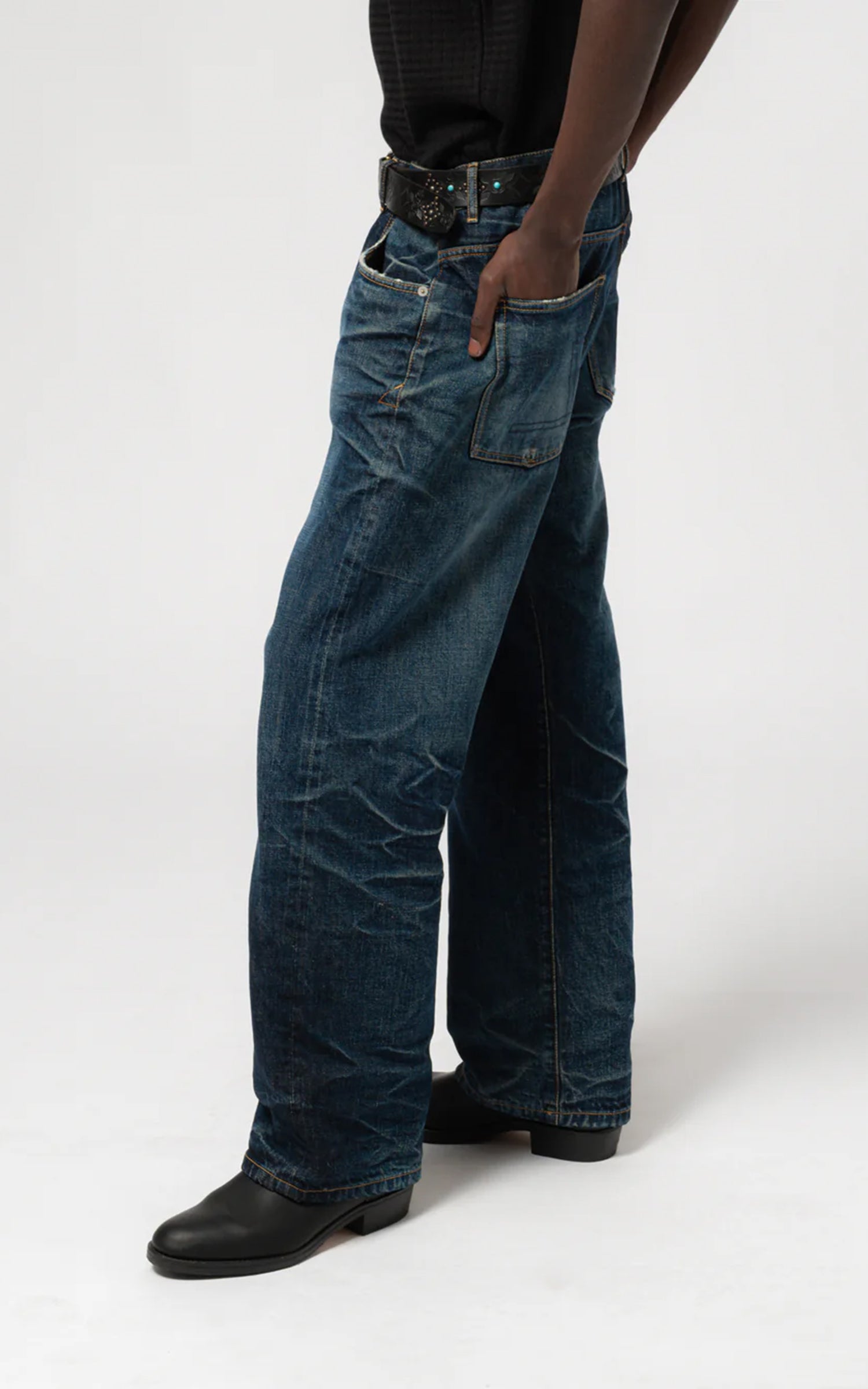 Eat Dust Fit 36 EL Heavy Selvedge Denim Indigo Worn Out