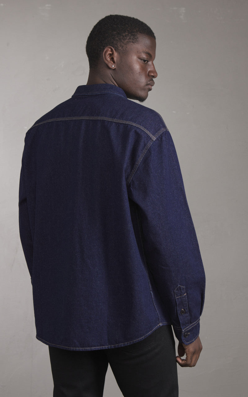 Eat Dust Mechanic Shirt Delhi Denim Stone Wash Blue