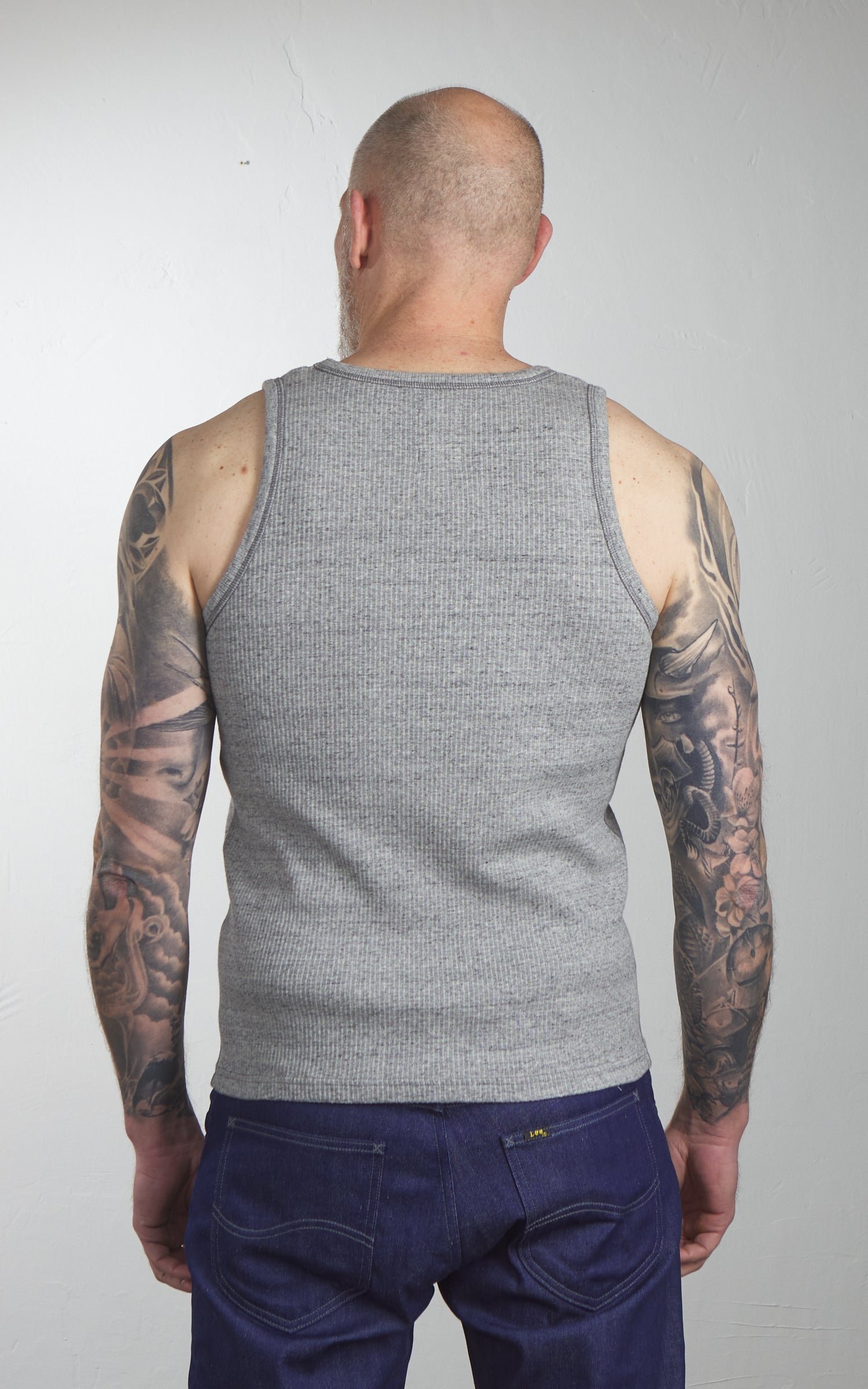 Eat Dust Tank Top Military Rib Grey Melange