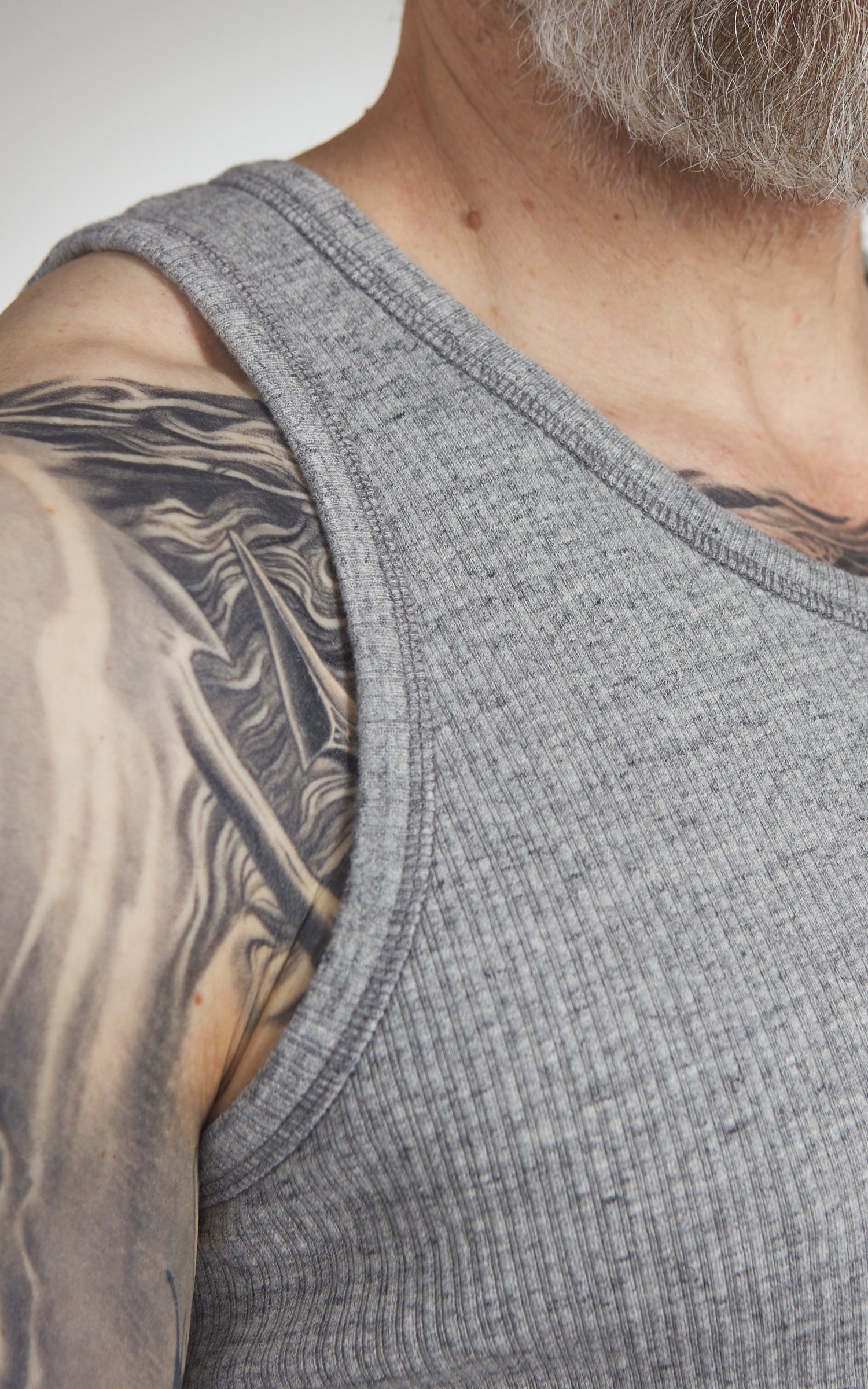 Eat Dust Tank Top Military Rib Grey Melange