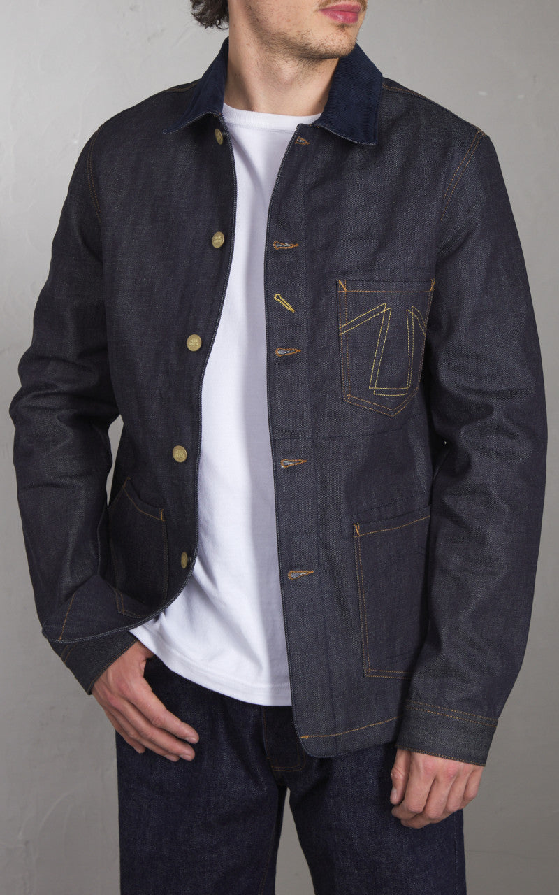 Eat Dust Fit 673 Chore Jacket Selvedge Denim Indigo Blue 13.75oz
