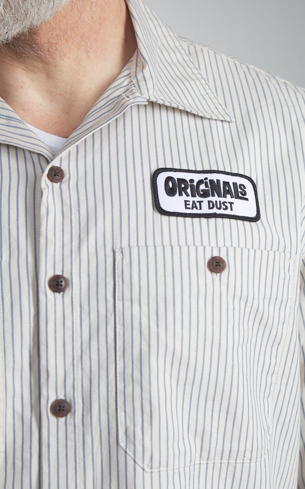 Eat Dust Pit Crew Shirt Rimini Stripes Wheat/Blue