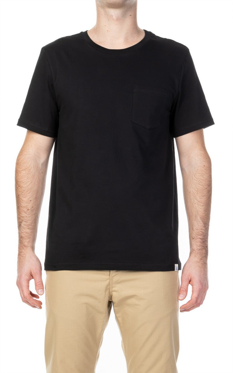 Merz b. Schwanen CTP01 Crew Neck Pocket Tee Deep Black