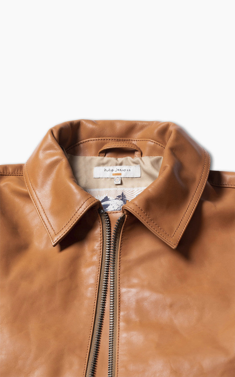 Nudie Jeans Eddy Nappa Leather Jacket Cognac