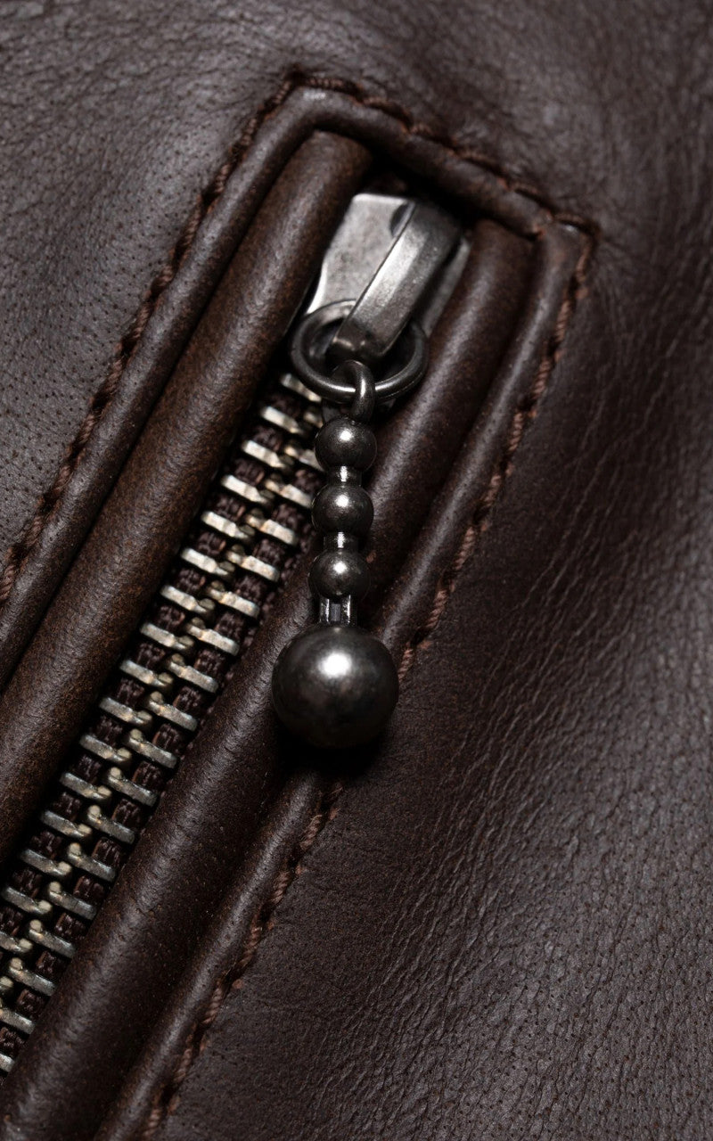 Nudie Jeans Eddy Rider Leather Jacket Brown