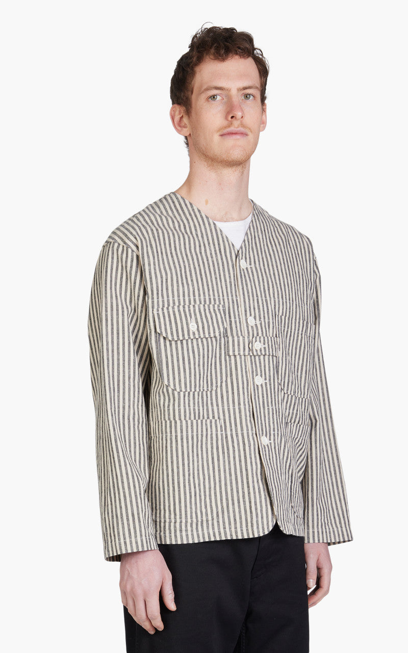 Engineered Garments Cardigan Jacket LC Stripe Natural/Black