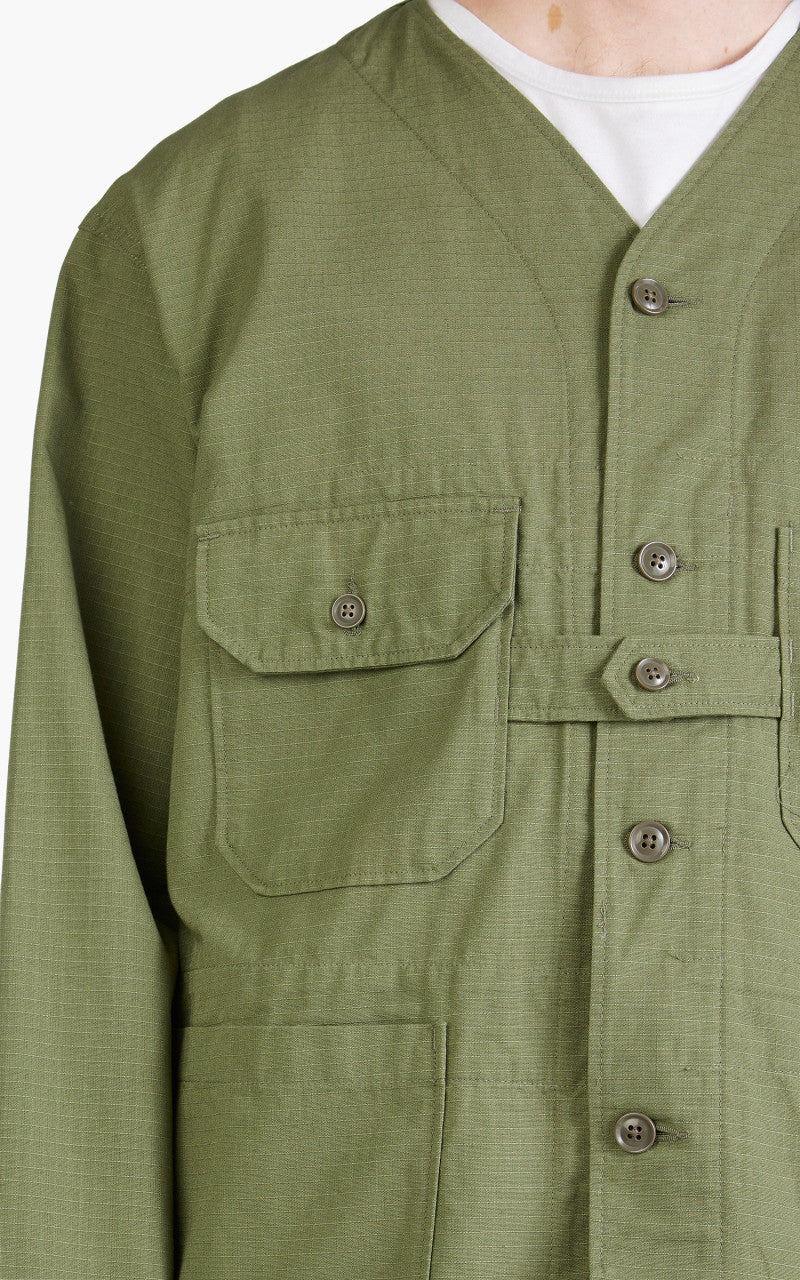 Engineered Garments Cardigan Jacket Cotton Ripstop Olive