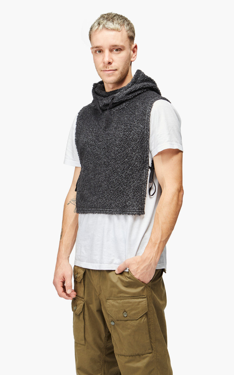 Engineered Garments Hooded Interliner Wool Poly Shaggy Knit Charcoal