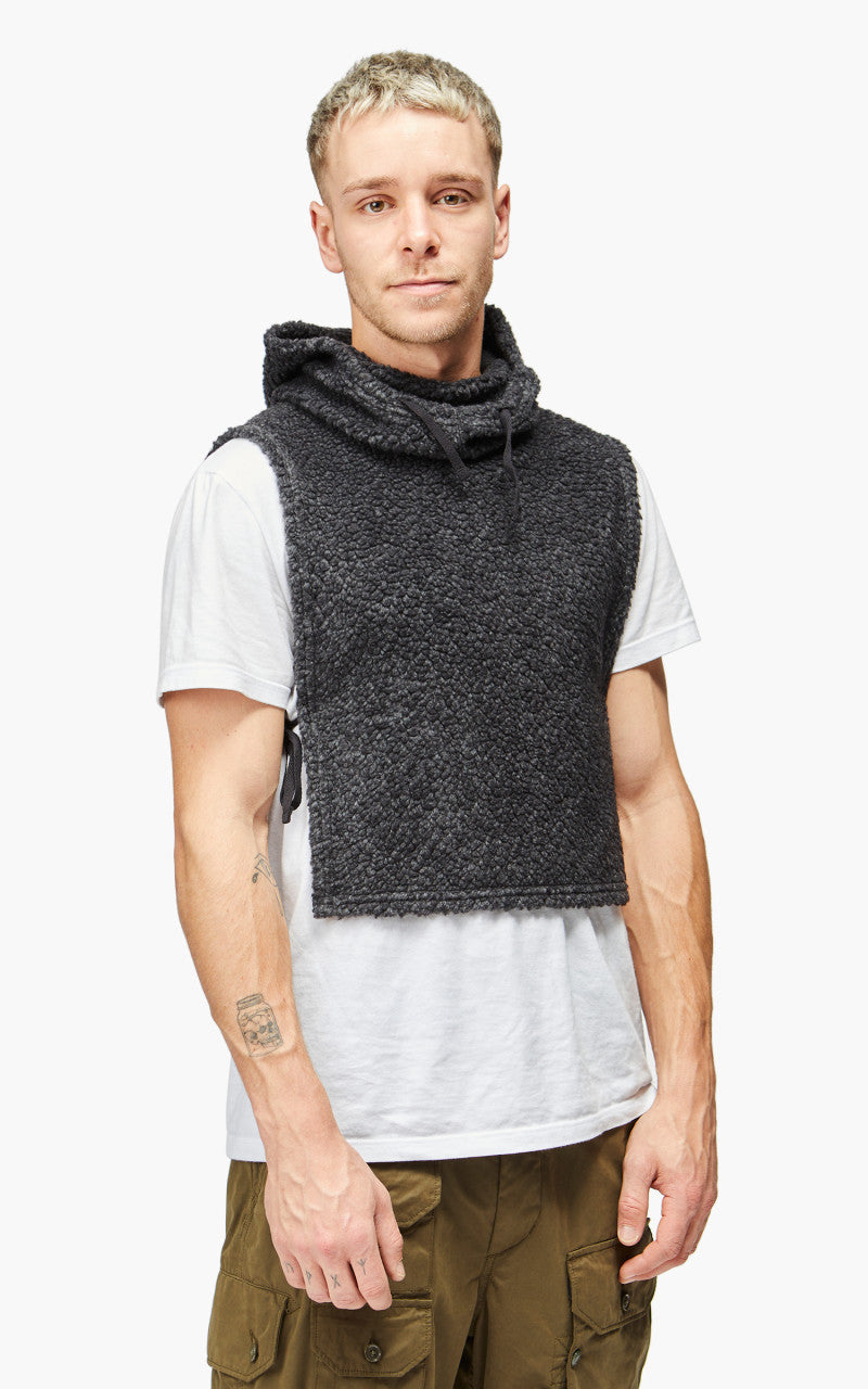 Engineered Garments Hooded Interliner Wool Poly Shaggy Knit Charcoal