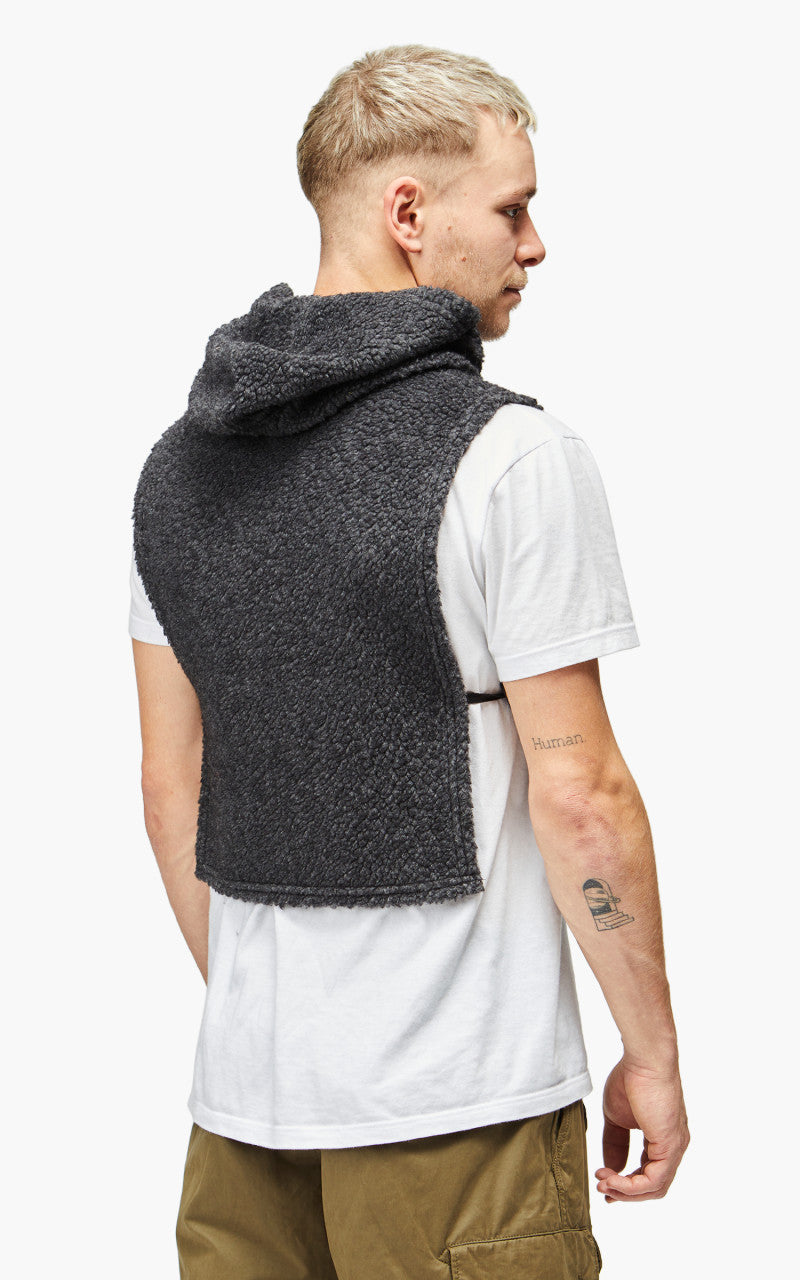 Engineered Garments Hooded Interliner Wool Poly Shaggy Knit Charcoal