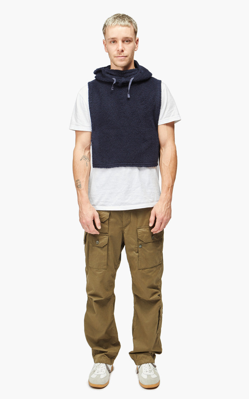 Engineered Garments Hooded Interliner Wool Poly Shaggy Knit Navy
