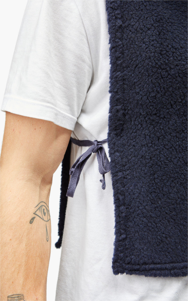 Engineered Garments Hooded Interliner Wool Poly Shaggy Knit Navy