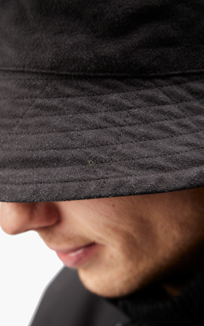 Engineered Garments Bucket Hat Cotton Moleskin Black