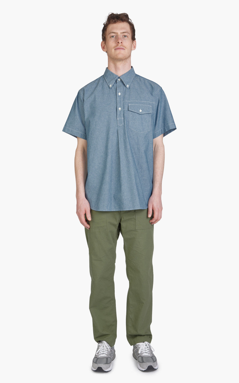 Engineered Garments Popover BD Shirt Cotton Chambray Light Blue