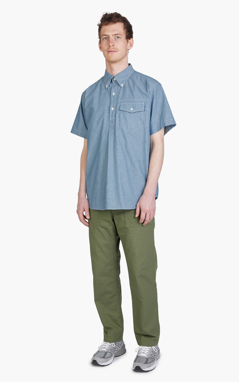 Engineered Garments Popover BD Shirt Cotton Chambray Light Blue