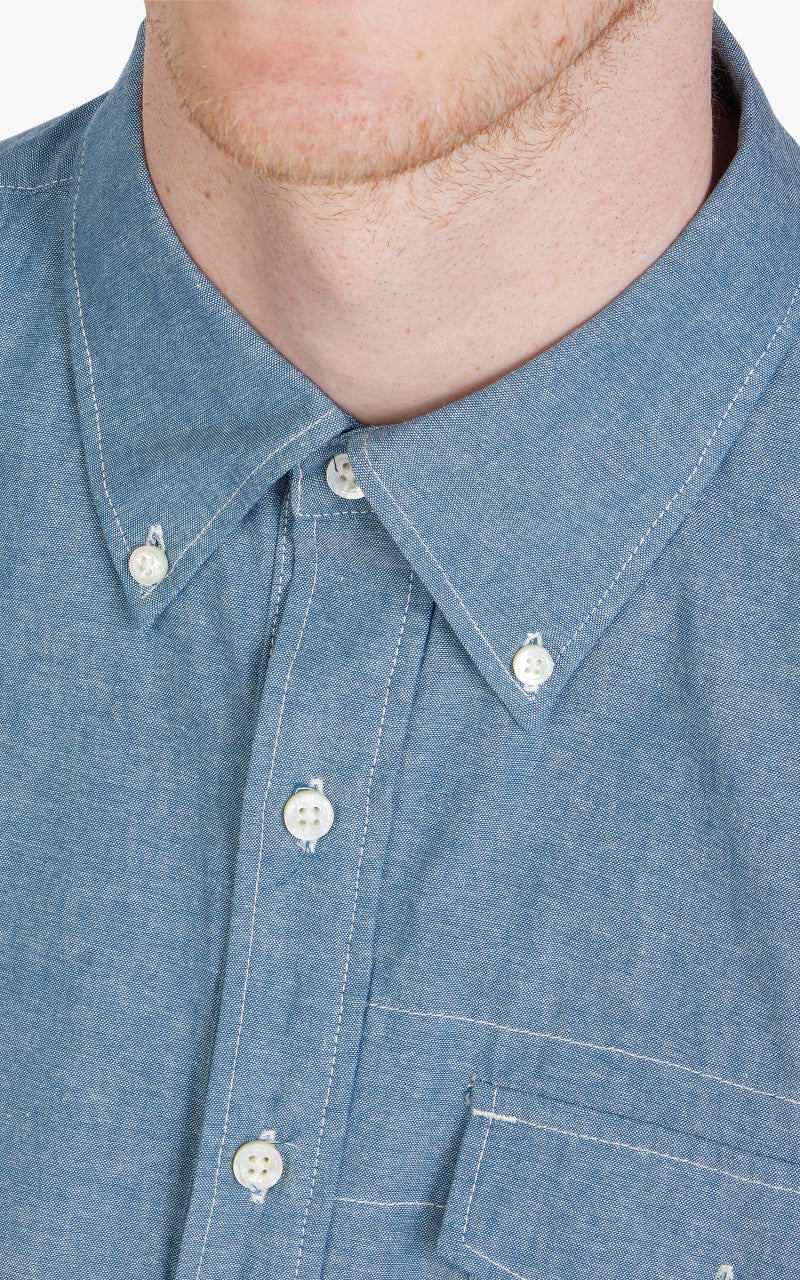 Engineered Garments Popover BD Shirt Cotton Chambray Light Blue