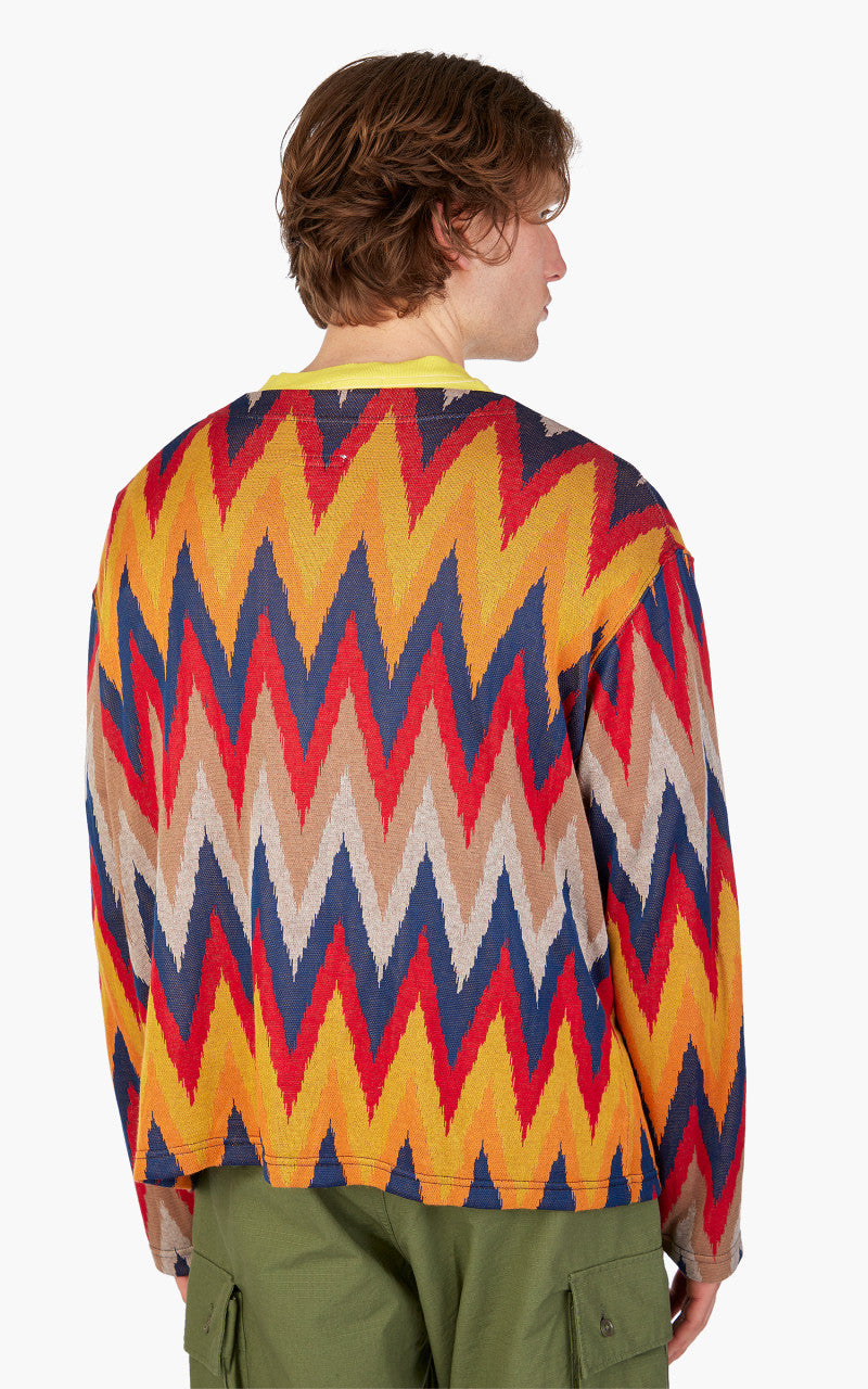 Engineered Garments Knit Cardigan Ikat Red/Navy