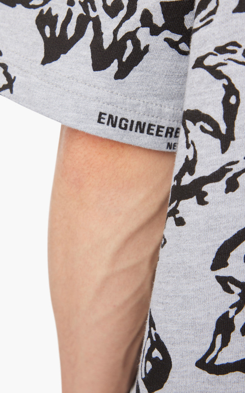 Engineered Garments Short Sleeve Hoody Heather Grey Floral