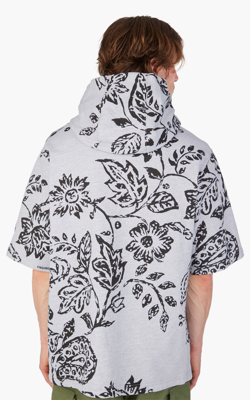 Engineered Garments Short Sleeve Hoody Heather Grey Floral