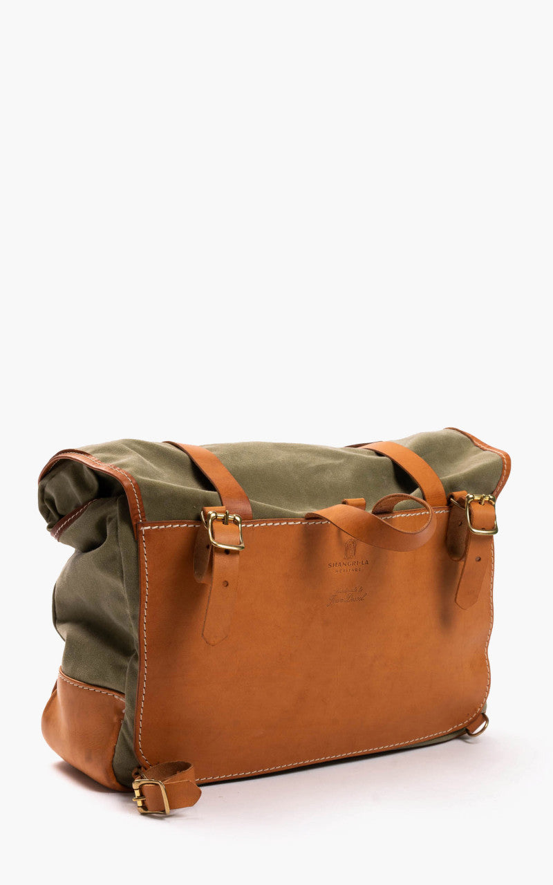 Shangri-La Heritage Explorator Waxed Canvas Messenger Bag Army