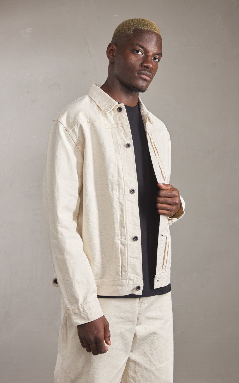 FOB Factory F2445 Cotton Duck Jacket Ecru