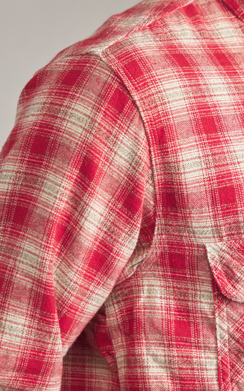 FOB Factory F3503 Nel Work Shirt Ombre Checked Red