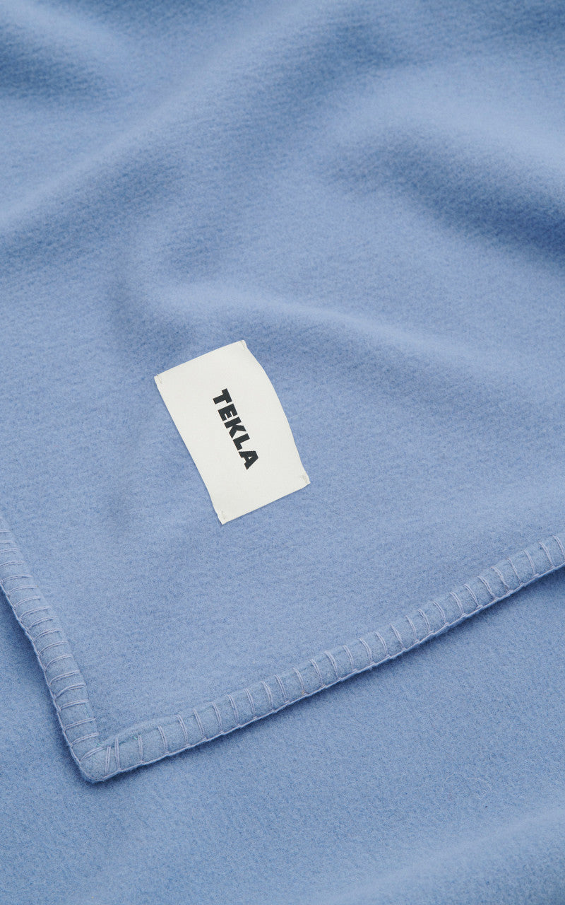 TEKLA Merino Wool Blanket Solid Blue Dawn