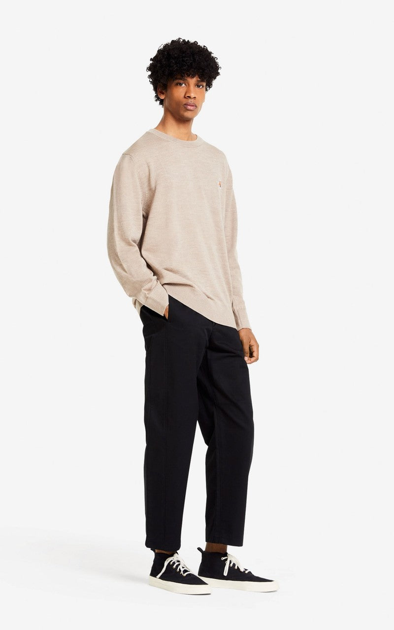 Maison Kitsuné Regular R-Neck Sweatshirt Fox Head Patch Beige Melange