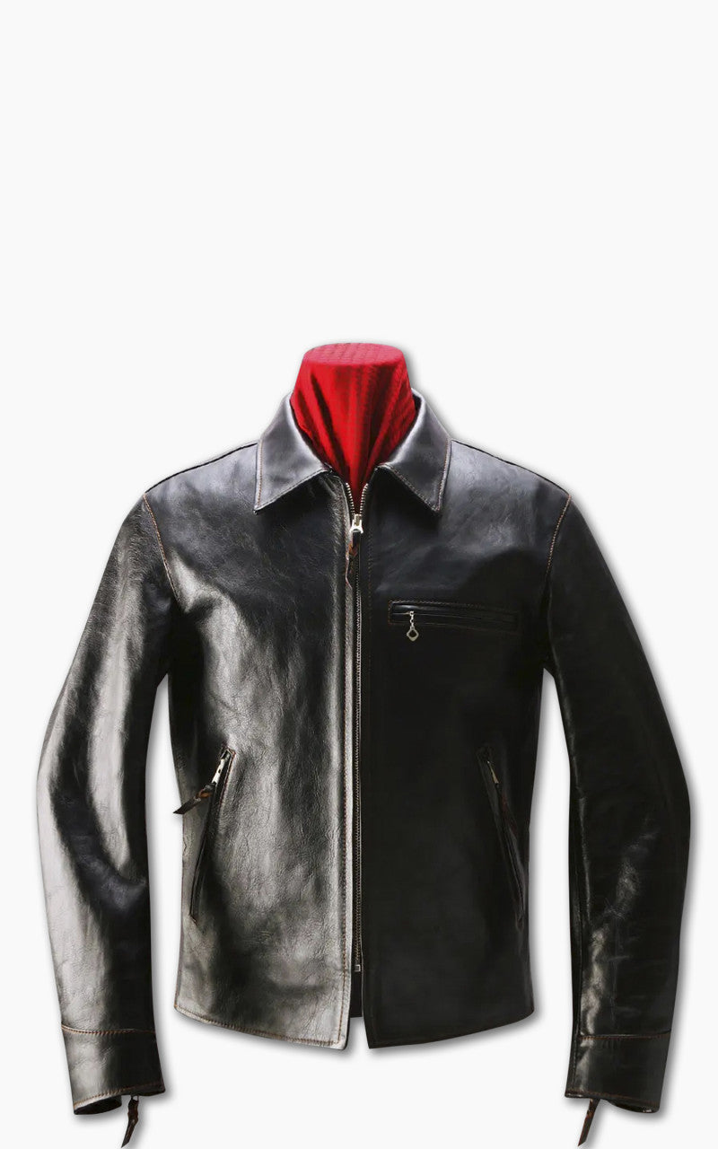 The Flat Head FN-LJ-HS005 Horsehide Single Rider Jacket Black