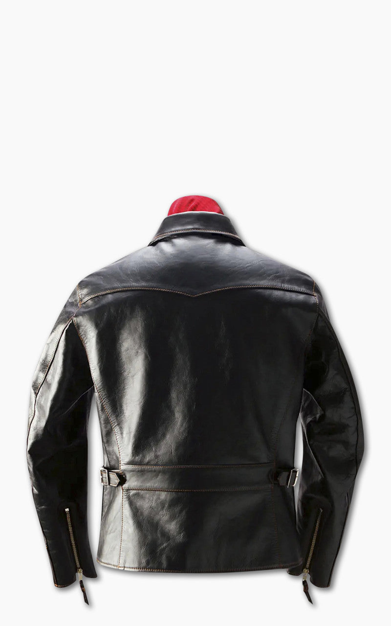 The Flat Head FN-LJ-HS005 Horsehide Single Rider Jacket Black