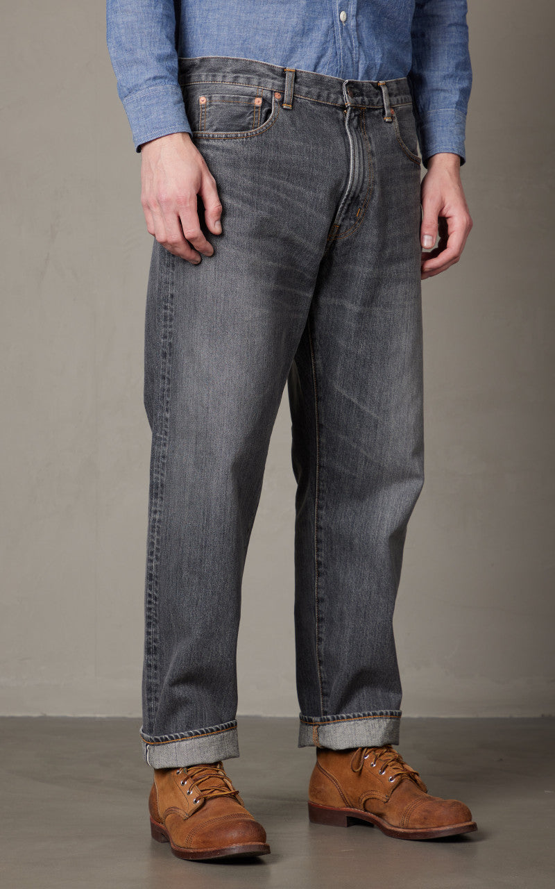 FOB Factory F160 66 Selvedge Denim 5P Used Wash Black