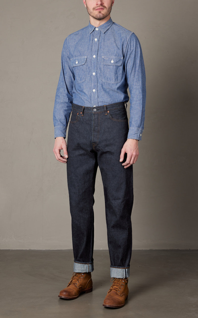 FOB Factory F165 Selvedge Garage Denim 5P Rinsed Indigo