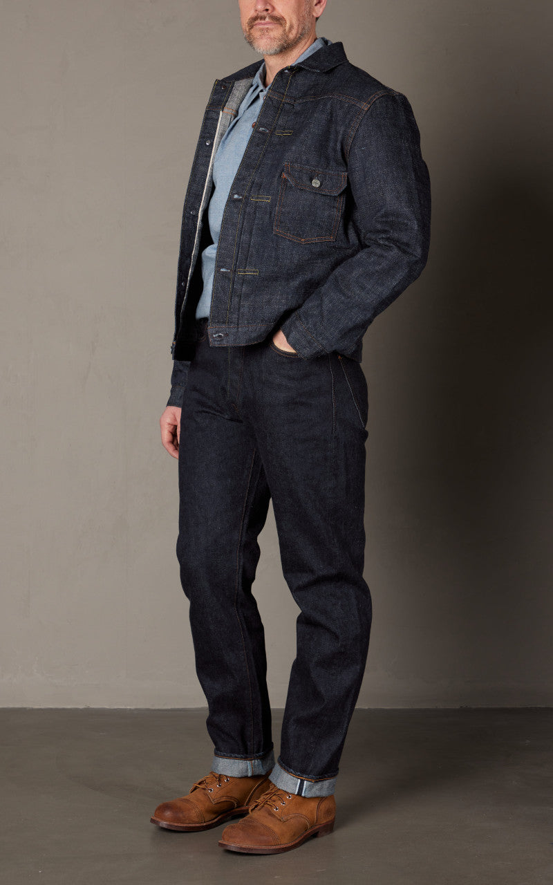 FOB Factory F2400 G-3 Type 1 Selvedge Denim Jacket Rinsed Indigo