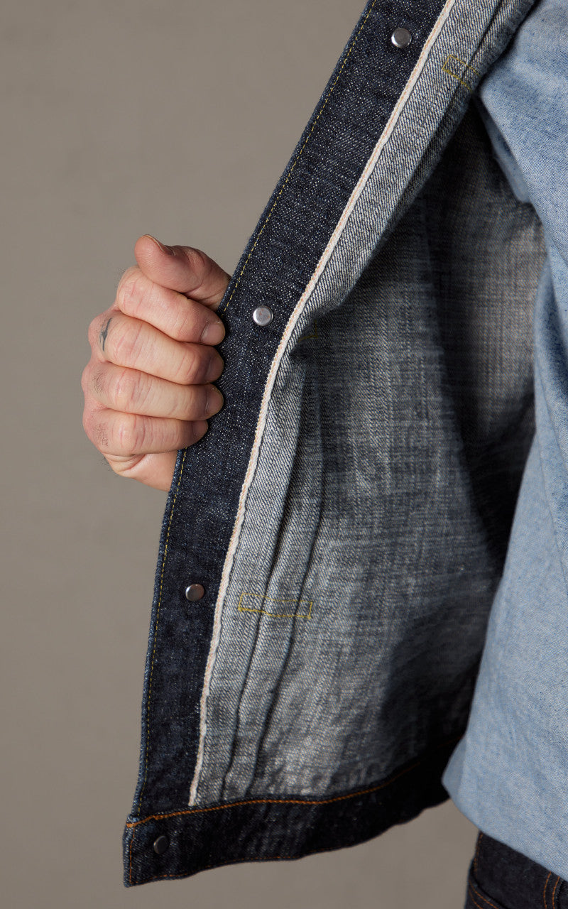 FOB Factory F2400 G-3 Typ 1 Selvedge Denim Jacke Rinsed Indigo